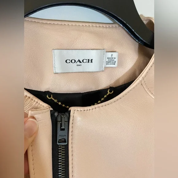 Coach 1941 Collection Blush Pink Leather Jacket - Picture 3 of 15